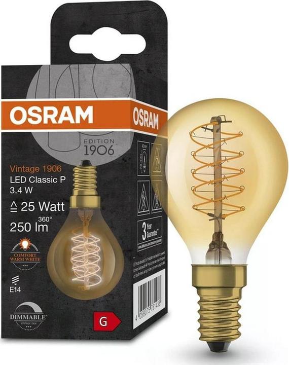 Actual product image Osram Vintage 1906 (E14, 3.40 W, 250 lm, 1 x, G)