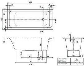 Produktbild Villeroy & Boch Rechteckbadewanne Omnia Architectura 75 x 170 cm alpinwei glatt UBA170ARA2V-01 (280 l, 170 cm, 75 cm)