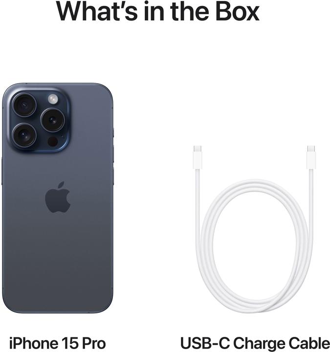 Produktbild Apple iPhone 15 Pro (512 GB, Blue Titanium, 6.10", SIM + eSIM, 48 Mpx, 5G)