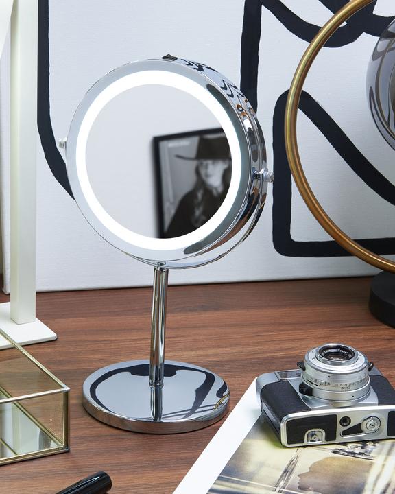 Produktbild Beliani Kosmetikspiegel silber mit LED-Beleuchtung ø 20 cm VERDUN