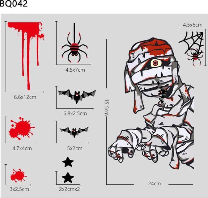 Image du produit Cover-Discount Autocollant de fenêtre Tatouage Halloween