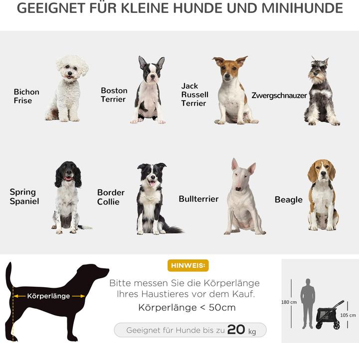 Produktbild PawHut Hundewagen mit Kissen (Hund, Faltbar)