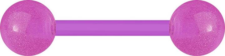 Produktbild Star Piercing Barbell violett mit zwei Kugeln "Glow" (Bioflex, ohne Messing, Acryl)