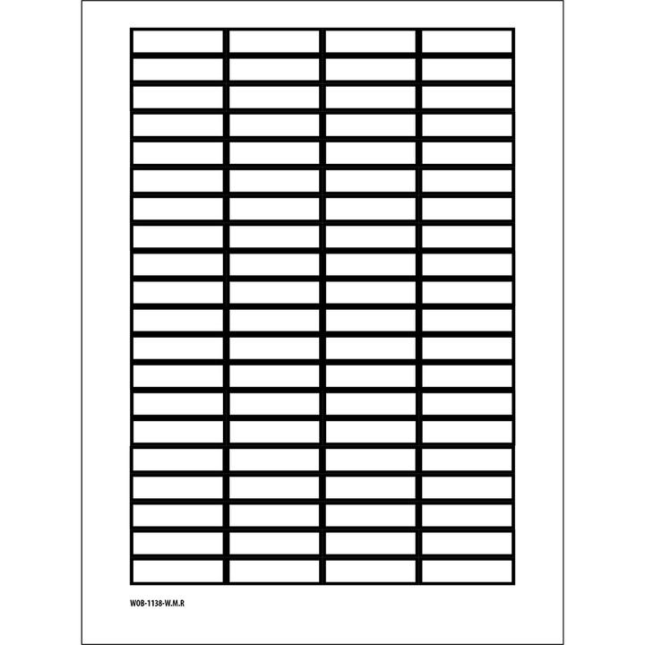 Produktbild Brady B-500, WOB-1138-W.M.R., BESCHRIFTBARE Etiketten, Vinylgewebe, Weiss mit schwarzem Rand, 11 x