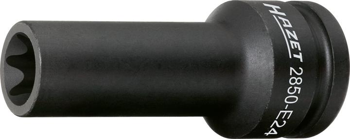 Actual product image HAZET Impact socket ∙ TORX 2850-E24 ∙ Square, hollow 20 mm (3/4 inch) ∙ Outside TORX profile ∙ E2… (3/4")