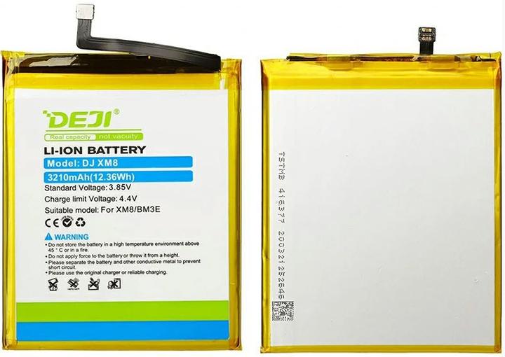 Actual product image DEJI Battery Xiaomi Mi 8 BM3E 3210mAh