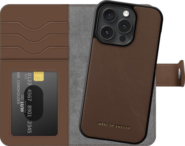 Actual product image iDeal Of Sweden iPhone 15 Pro Magnet Wallet +, Brown (Apple iPhone 15 Pro)