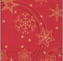 Actual product image Duni Serviet 24x24 cm 3-lag Star Shine Red,20 pk x 50 stk/krt