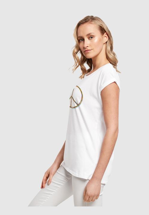 Actual product image Merchcode Peace Multicolour with Ladies Extended Shoulder Tee - 161399 (XS)