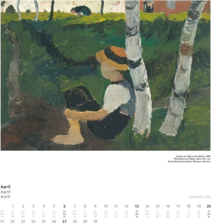 Produktbild Paula Modersohn-Becker 2025 – Kunstkalender – Wandkalender im Format 34,5 x 40 cm – Sp (Harter Einband, Deutsch)