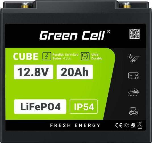 Produktbild GreenCell Green Cell CUBE LiFePO4 battery 20Ah 12.8V 256Wh lithium iron phosphate battery for tractor, lawn mo (12.80 V, 20 Ah)