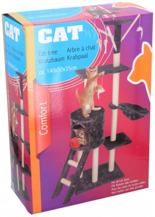 Immagine prodotto Pet Toys Albero per gatti con piattaforma panoramica (140 cm, Antracite)