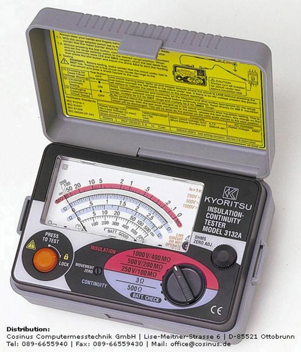 Produktbild Kyoritsu Isolationsmessgerät Analoger Isolationstester Durchgangsprüfer KEW 3132A