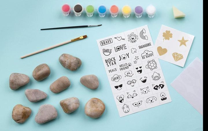 Actual product image Activity Board Creativity for children, rock painting, arts and crafts set, arts and crafts for children Contains