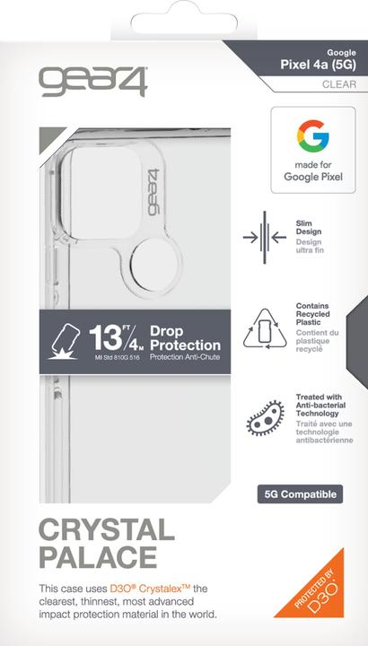 Actual product image Zagg Gear4 D3o Crystal Palace Clear Google Pixel 4a 5g (Clear)