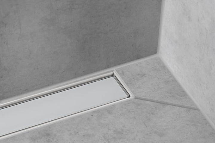 Actual product image hansgrohe HG shower channel RainDrain Match with height-adjustable frame 800mm white (800 mm)