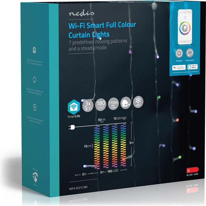 Actual product image Nedis SmartLife Decorative LED | Wi-Fi | RGB | 180 LED's | 3 m | Android™ / IOS (0.20 m)