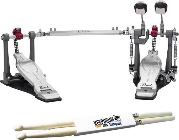 Actual product image Pearl P-1032R Double foot machine with drumsticks