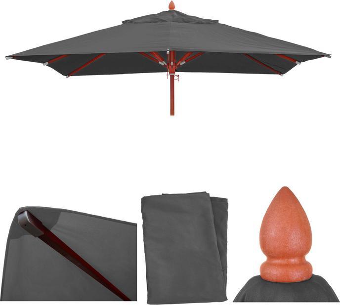 Produktbild Mendler Bezug für Gastronomie Holz-Sonnenschirm, Sonnenschirmbezug Ersatzbezug, eckig 4x4m Polyester 3kg - a (4 m)