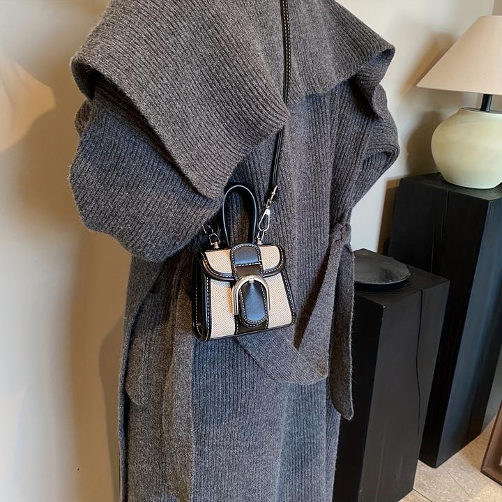 Produktbild Only-Bags.Store Trendy Mini Kontrast Farbe Handtasche, niedlich und modisch Crossbodybag, verstellbare Riemen