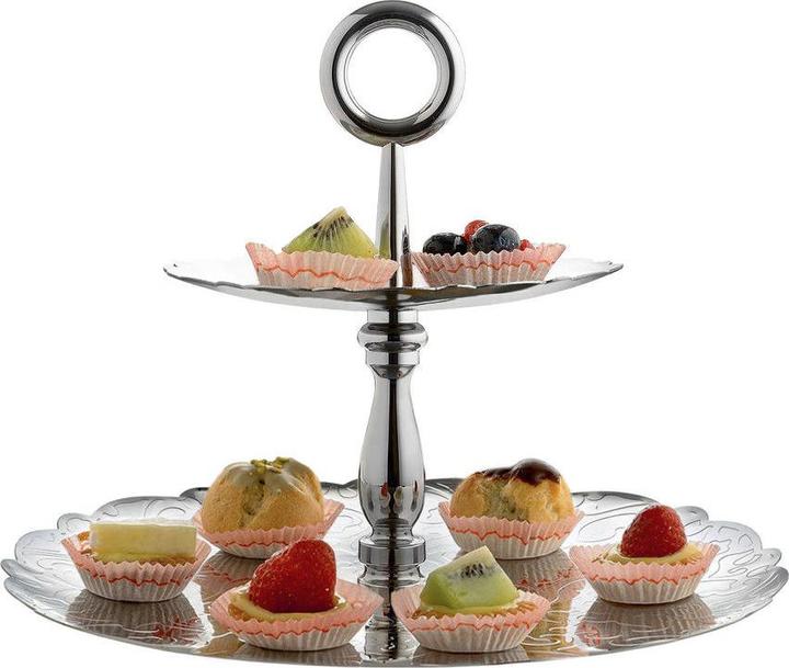 Actual product image Alessi Etagere Dressed for X-mas silver coloured