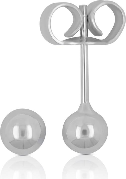 Muau Stud earrings white gold 750, 4mm (750/18 K Gold)