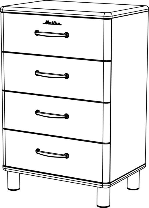 Produktbild tenzo Malibu Kommode 4 Schubladen (60 x 41 x 92 cm)