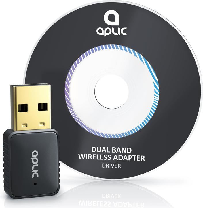 Produktbild Aplic WLAN USB Adapter Stick Dongle, WiFi Stick 600 MBit/s 2,4 GHz + 5 GHz / 802.11 ac/n/g/b/h, Windows 11 (USB)