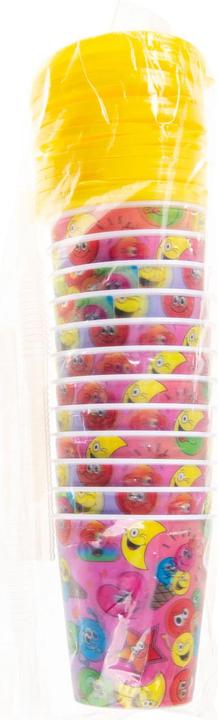 Actual product image LG-Imports Cup with lid and straw, smiley face, 12 pieces. (12 x)