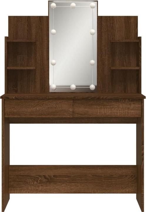 Image du produit VidaXL Coiffeuse avec lampes LED Chêne brun 96x40x142 (96 x 40 x 142 cm)