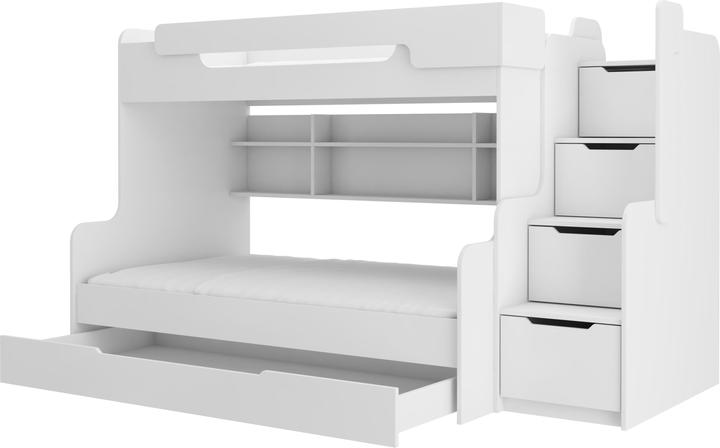 ADRK Furniture Letto a castello con scala HARELL