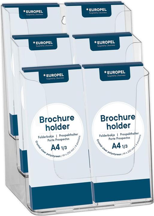 Produktbild Europel Tisch-Prospekthalter, DIN lang, 6 F„cher, glasklar (A4)