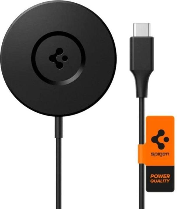 Actual product image Spigen Pf2101 Arcfield Magnetic Magsafe Wireless Charger Black (9 W)