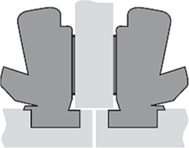 Actual product image Hettich Sensys 8657 zero-penetration pot hinges, corner and center hinge