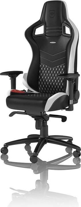 noblechairs Gaming-Stuhl EPIC Echtleder-Gaming-Stuhl, Schwarz-Weiss-Rot
