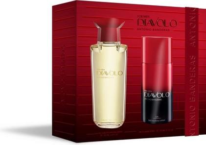 Actual product image Antonio Banderas Banderas Perfumes Diavolo Gift Set for Men EDT 100ml + Deodorant 150ml Long Lasting Masculine and In (Fragrance set)