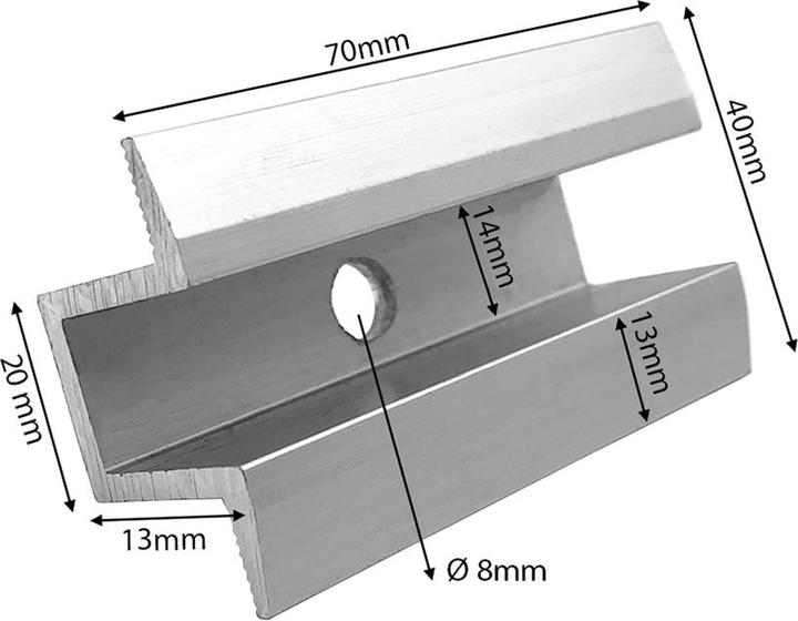 Actual product image Offgridtec Centre clamp for solar modules - Solar mounting (Solar system mounting material)