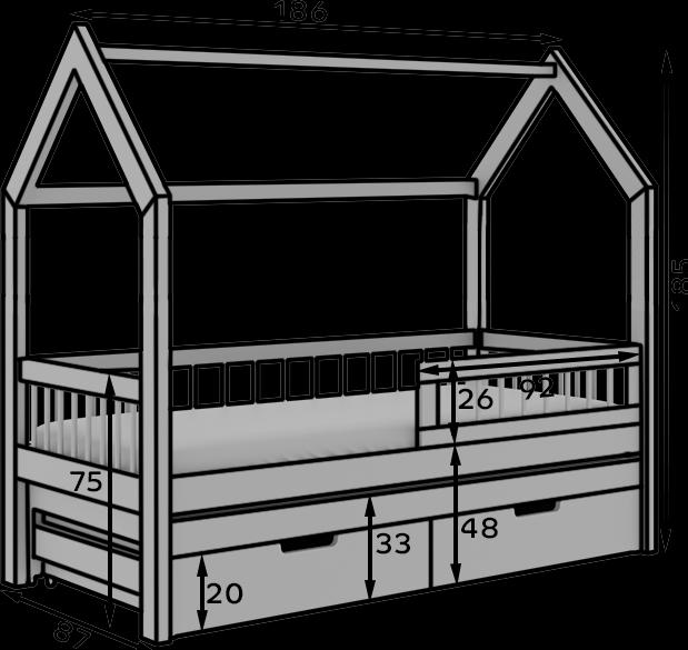 Produktbild ADRK Furniture Hausbett Artes mit Matratze