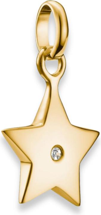 Thomas Sabo Charm-Anhänger Stern mit weissem Stein Connect vergoldet (Sterling Silber 925)