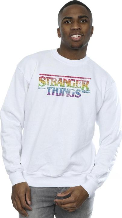 Actual product image Netflix Mens Stranger Things Rainbow Dot Logo Sweatshirt (XXL)