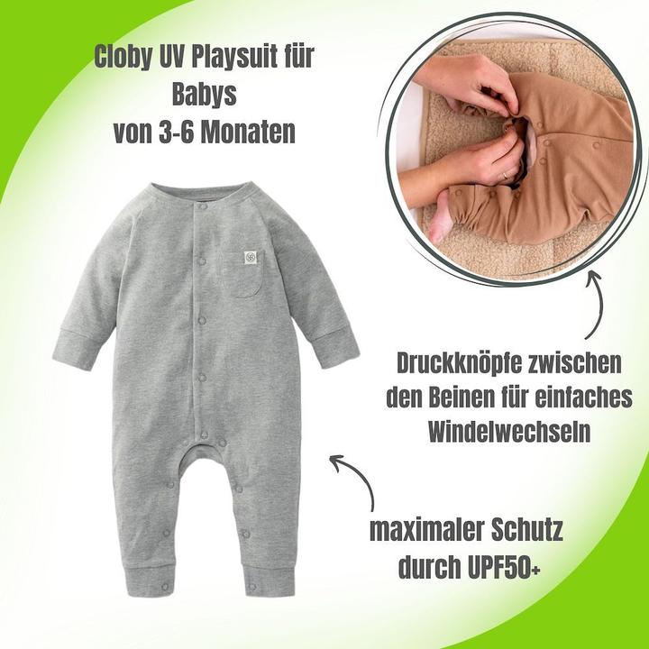 Image du produit Cloby Combinaison grenouillère UPF + Stone Grey (62, 63, 64, 65, 66, 68)