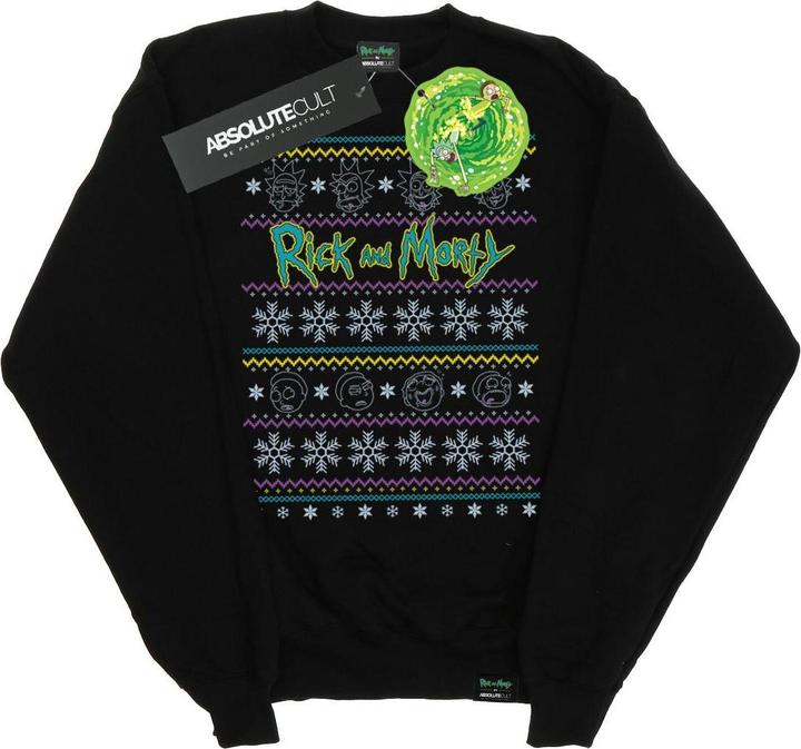 Actual product image Rick And Morty Womens/Ladies Christmas Faces Sweatshirt (S)