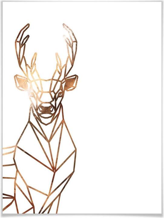 Image du produit Trenddeko Cerf origami - aspect cuivre (40 x 50 cm)