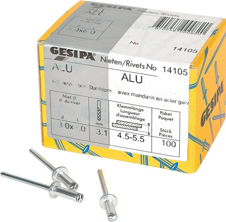 Gesipa Blindnieten 3.0x8 mm Aluminium 100 Stück
