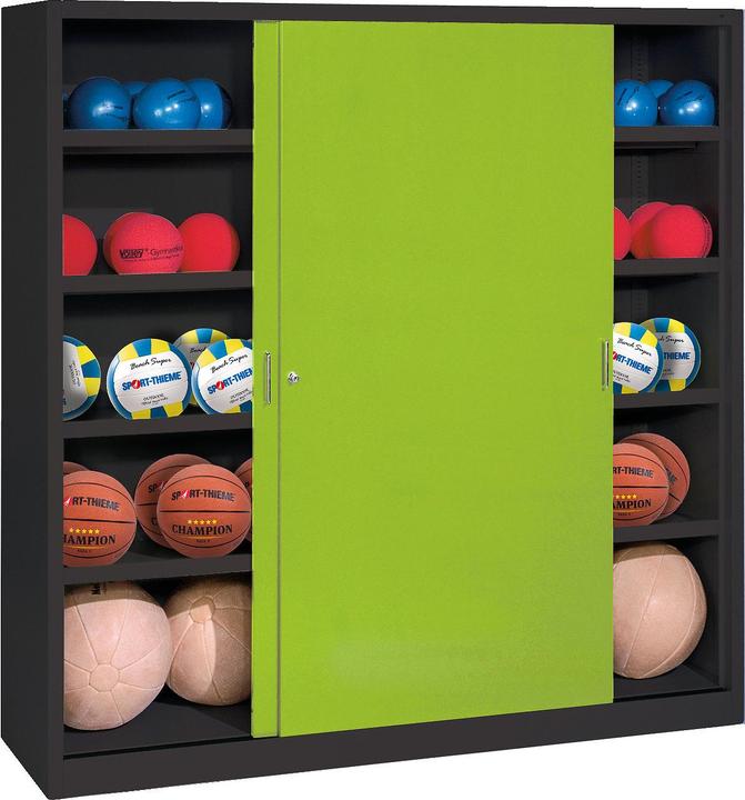 Image du produit C+P Armoire à balles (hxlxp : 195x120x60 cm, avec portes coulissantes en tôle pleine, type 4) (195 x 120 x 60 cm)