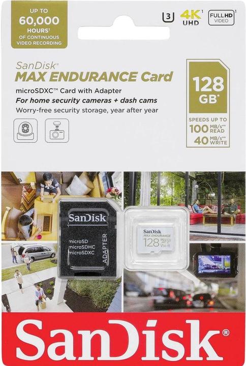 Actual product image SanDisk max endurance (128 GB, microSDXC, U3, UHS-I)
