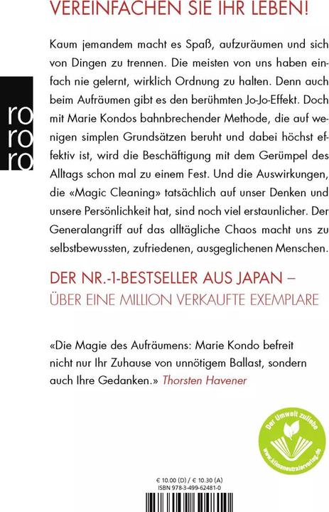 Actual product image Magic Cleaning (German, Marie Kondo, 2013)