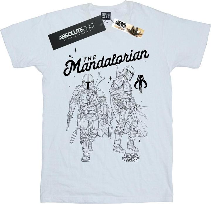 Actual product image Star Wars Boys The Mandalorian Hunter Profile T-Shirt (140, 146)