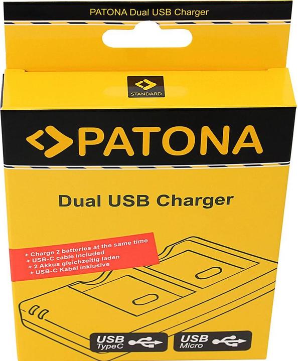 Immagine prodotto Patona LP-E6P Set Ladegerät + 2 Akkus (Caricabatterie per fotocamere, Batteria della fotocamera)