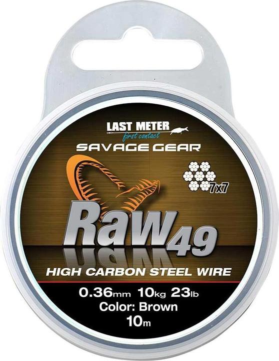 Actual product image Savage Gear Raw49 High Carbon Steel Wire 10m (7.26 kg, 0.36 mm)
